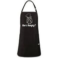 thumbnail image 2 of ApronMen, Funny Aprons For Men - Hoo's Hungry? - 100% Cotton with Pockets - Black, 2 of 6