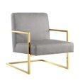thumbnail image 2 of Nicole Miller Accent Chair Keenan PU Leather, Light Grey/Gold, 2 of 10