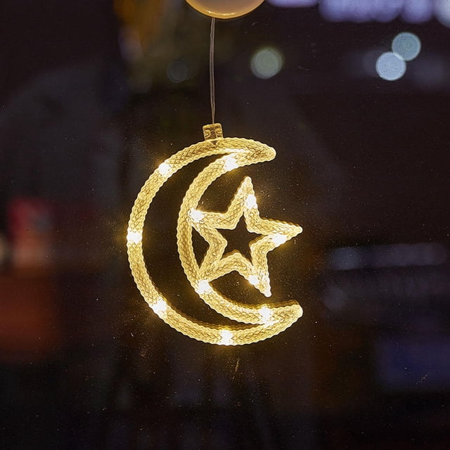 Adorno navideño con luz para ventana, bonita lámpara colgante con silueta, decoración navideña para ventana, para decoración de cortinas de vidrio