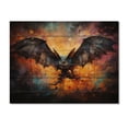 thumbnail image 3 of Designart "Bat Nocturnal Wings composition" Animals Print on Natural Pine Wood, 3 of 5