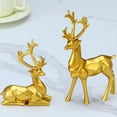 thumbnail image 4 of Gold Christmas Decorations - Resin Sitting Standing Deer Sculptures,Exceptional Reindeer Statues Add to Your Home Decor, 4 of 6