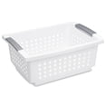 thumbnail image 2 of Sterilite Medium Stacking Basket, Open Top Storage Bin with Handles, 16 Pack, White, 2 of 7