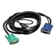 APC - Clavier / Vidéo / Souris (KVM) Câble - USB, HD-15 (VGA) (M) à HD-15 (VGA) (M) - 12 ft - Noir - pour P/N: AP5201, AP5202, AP5808, AP5816, KVM1116R – image 2 sur 6
