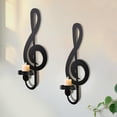 thumbnail image 4 of Candelabro de pared vintage con nota musical negra, portavelas con símbolo musical, decoración de pared para sala de estar, comedor y pasillo., 4 of 8