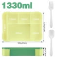 thumbnail image 2 of Bento Box Adult Lunch Box, Lunch Containers for Adults, 1330 ML Food Container With 5 Compartments, Including Utensils Set, Sauce Jar, Leak-Proof, Microwave, Dishwasher Safe, 2 of 7