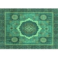 thumbnail image 1 of Ahgly Company Machine Washable Indoor Rectangle Abstract Turquoise Blue Modern Area Rugs, 3' x 5', 1 of 4