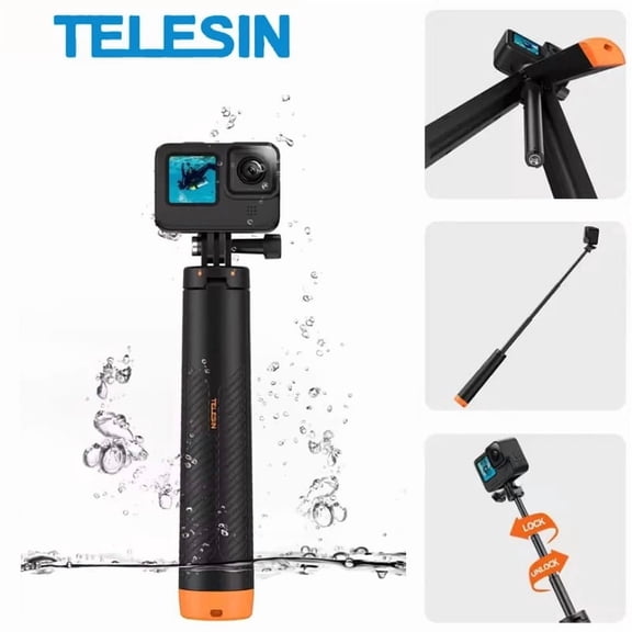 TELESIN 4 in 1 Floating Hand Grip Tripod Selfie Stick for GoPro Hero 13 12 11 10