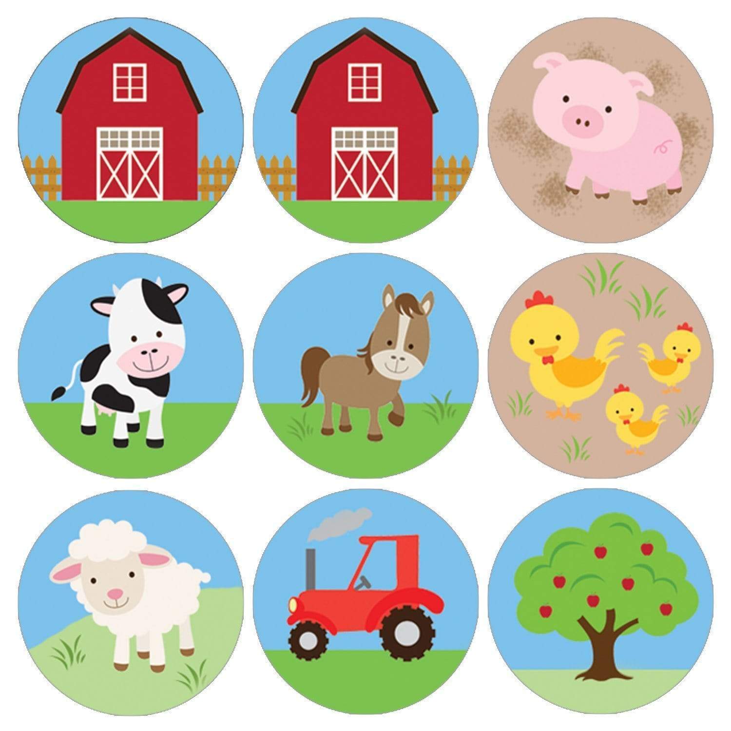 Farm Animals DIY Shaped Paper Cut Outs 24 Pieces Barnyard Friends Baby Shower or Birthday Party Small Die Cut Decoration Kit