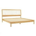 thumbnail image 1 of Walker Edison Mid-Century Solid Wood King Size Bed with Slat Back in Natural, 1 of 7