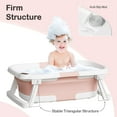 thumbnail image 4 of Aprpink Foldable Baby Bathtub PP+TPE with Soft Bath Net&Thermometer for 0-36 Months Toddler Pink, 4 of 8