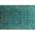 thumbnail image 1 of Ahgly Company Machine Washable Indoor Rectangle Oriental Turquoise Blue Traditional Area Rugs, 3' x 5', 1 of 4