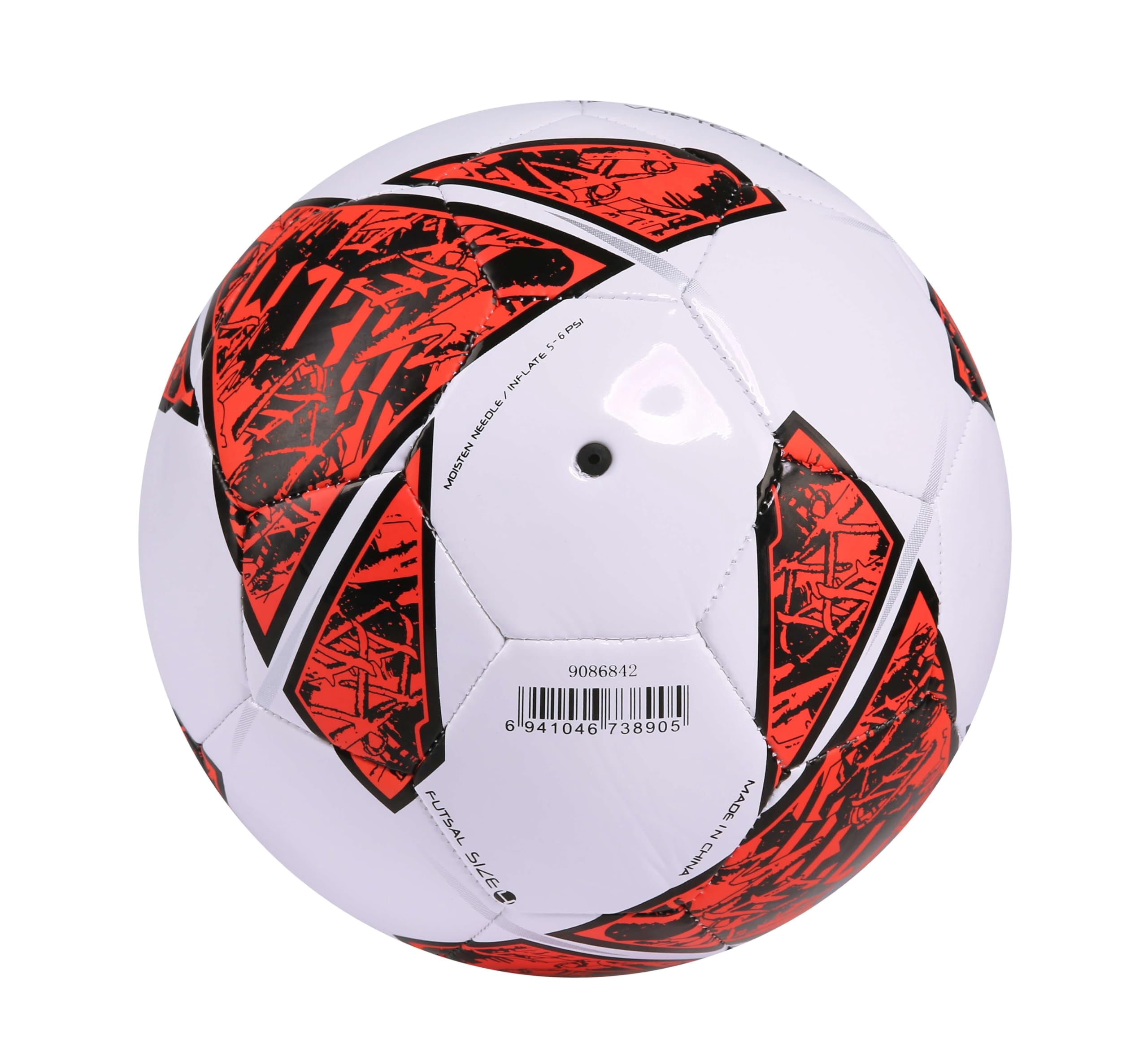 KELME Futsal Soccer Ball - Indoor Sala Ball Pelota de Futbol (White/Orange,