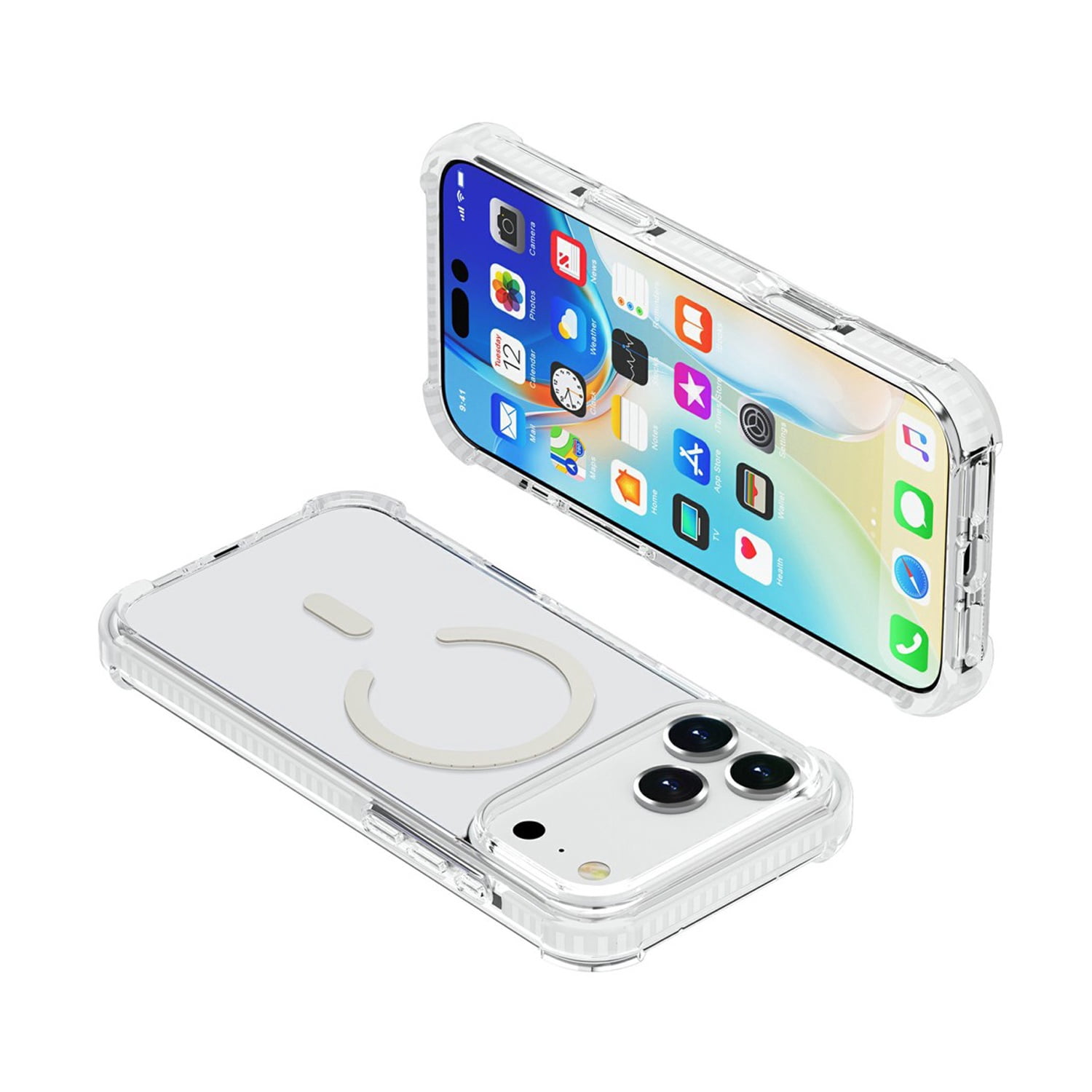 Slim Fit Mesh Sport Cover Compatible with Wireless Charging for iPhone 17 Pro Max - White