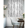 thumbnail image 4 of Black Grey Botanical Sheer Curtains 72 Inch Length 2 Panels Set, Spring Floral Summer Farmhouse Voile Window Treatment Rod Pocket Curtains Sheers Drapes for Bedroom/Living Room/Kitchen 52"x72"x2, 4 of 7