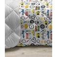 thumbnail image 3 of Race Car Down Alternative Comforter, Pattern of a Racing Map Road Overview with People Watching on Sides, Microfiber Quilt for All Season, 5 Sizes, Apple Green Multicolor, by Ambesonne, 3 of 3