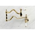 thumbnail image 2 of Kingston Brass KS2102PL Heritage Two-Handle 1-Hole Wall Mount Pot Filler Faucet in Polished Brass, 2 of 8