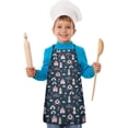 thumbnail image 2 of Dark Blue Little Princess Pattern Kids Aprons for Girls and Boys,Adjustable Neck Strap Toddler Aprons for Kids Cooking Baking, 2 of 7