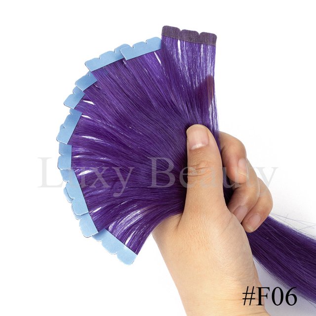 Typpkmm Mini Cinta De Color Rosa En Extensiones De Cabello Cinta Invisible Sin Costuras En Cabello Humano 10 Unids/Set Rojo Verde PúRpura Azul Mini