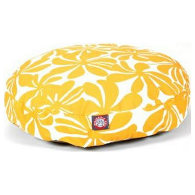 MajesticPet 788995506164 Lit Rond pour Animal de Compagnie de Plantation de 30 Po, Jaune - Petit