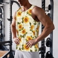 thumbnail image 5 of Daiia Light Green Plaid Sunflower Printed Men's Quick Dry Fit Muscle Tank Top Slim-Fit Tank Workout Tank Top Lightweight Sports Tank Top-Medium, 5 of 7