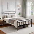 thumbnail image 5 of Novilla Metal Bed Frame Queen Size - Modern Minimalist Victorian Style with Headboard, 5 of 8