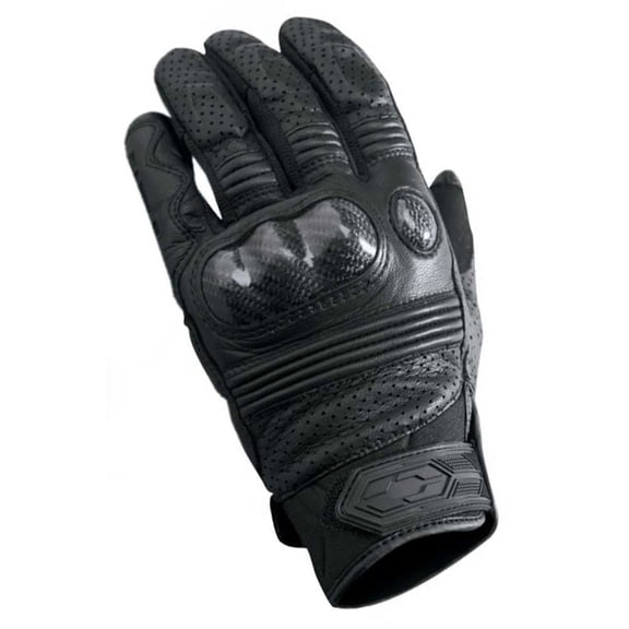 Castle Men's Axis Perforated Carbon Knuckles Leather Full-Finger Gloves (S)