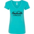 thumbnail image 3 of Inktastic From Nashville, Tennessee State Capital Distressed Text Women's V-Neck T-Shirt, 3 of 5