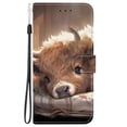 thumbnail image 2 of Leather For Samsung Galaxy A57 5G Wallet Case Crystal Material Painted Animal&Flowers&Hearts Pattern, Wallet For Women Men Card Holder Magnetic Clasp Kickstand Folio Case With Hand Strap,Color-26, 2 of 8