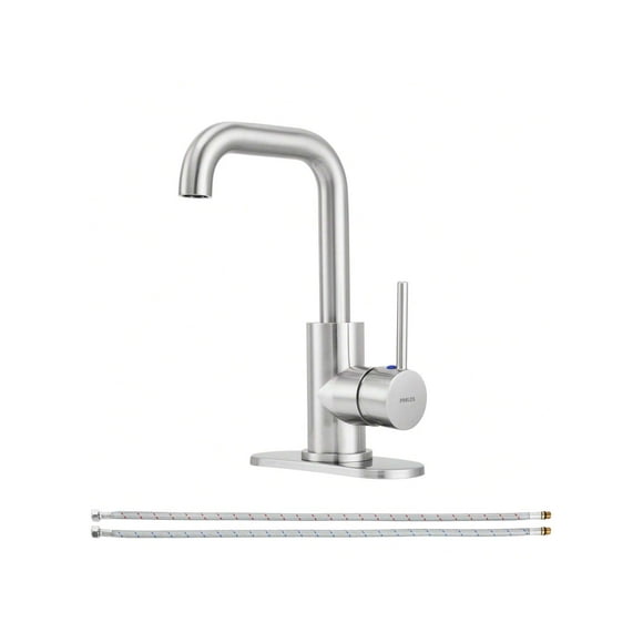 PARLOS Single Handle Wet Bar Faucet Swivel One Hole Kitchen Prep Sink Faucet With 6 Inch Deck Plate