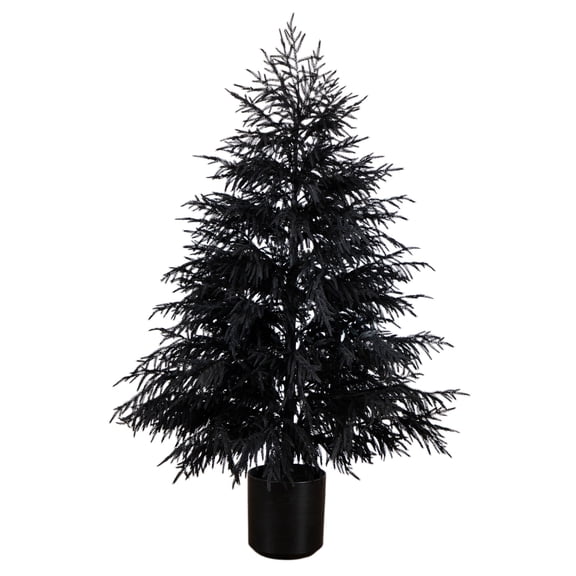 Nearly Natural Potted Norfolk Pine Halloween Artificial Tree - 6' - Unlit