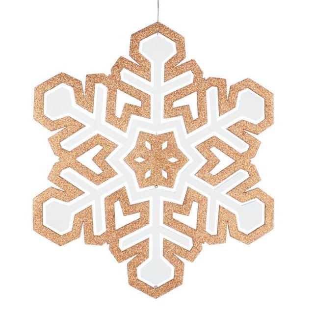 25 Pouces" Rosegold/blanc 3D Mousse Scintillante Snowflk