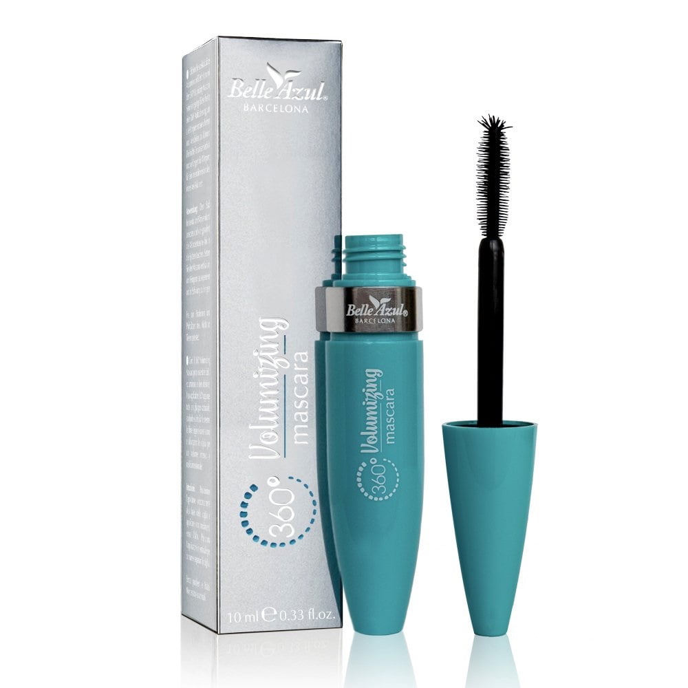 Belle Azul 360 Volumizing Long Lasting Smudge Proof Mascara, Black