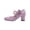 Light Purple, variant on Womens Mary Janes 1920S Vintage Lace Up Bridal Shoes Slip On Comfortable Closed Toe Dress Shoe Chunky Heel Pumps Wedding Shoes Beige 8 Wide