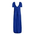 thumbnail image 4 of UPPADA Women's Wedding Guest Evening Party Maxi Dress Plus Size Cocktail Dresses V Neck A-Line Elastic High Waist Dress Pleated Chiffon Maxi Plus Size Formal Dresses Blue,L, 4 of 7