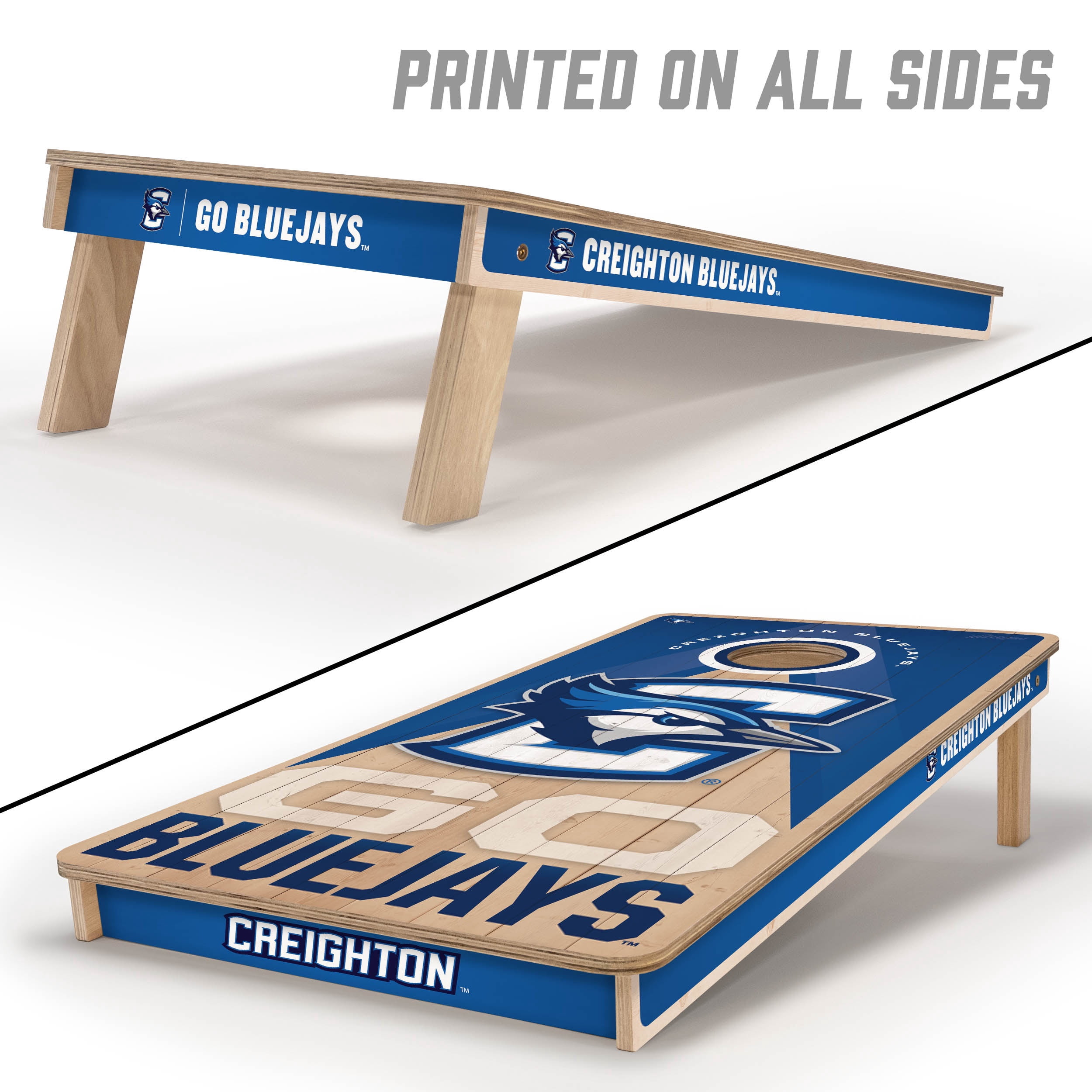 YouTheFan NCAA Creighton Bluejays 2X4 Slogan Series Cornhole NO BAGS