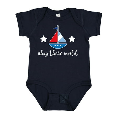 

Inktastic Nautical Baby Boy Ahoy Sailboat Gift Baby Boy Bodysuit