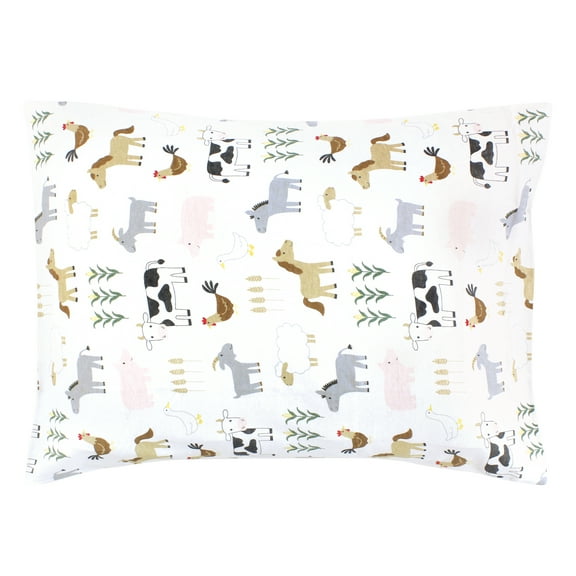 Hudson Baby Cotton Toddler Pillow Case, Cute Farm, One Size