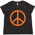 thumbnail image 3 of Inktastic Funky Orange Peace Sign Women's Plus Size T-Shirt, 3 of 5