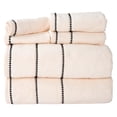 thumbnail image 4 of Trademark Global 67-0024-B Luxury Cotton Towel Set- Quick Dry Zero Twist & Soft Set, Bone & Black - 6 Piece, 4 of 9