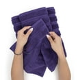thumbnail image 4 of American Soft Linen Luxury 4 Piece Bath Towel Set, 100% Cotton Turkish Towels for Bathroom, Purple, 4 of 9