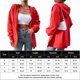 thumbnail image 2 of Cárdigan Cárdigan para mujer, abrigos holgados, sudaderas con cremallera completa, ropa deportiva minimalista para mujer Ygjytge Rojo T M para Mujer, 2 of 8