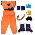 thumbnail image 1 of Trajes de Navidad para niños y adultos, disfraz de Cosplay de Son Goku, mono de superhéroes de Anime, disfraz de pelo negro huangjie unisex, 1 of 2