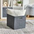 thumbnail image 3 of Better Homes & Gardens Collapsible Fabric Cube Storage Bin, Gray Textured, 3 of 8
