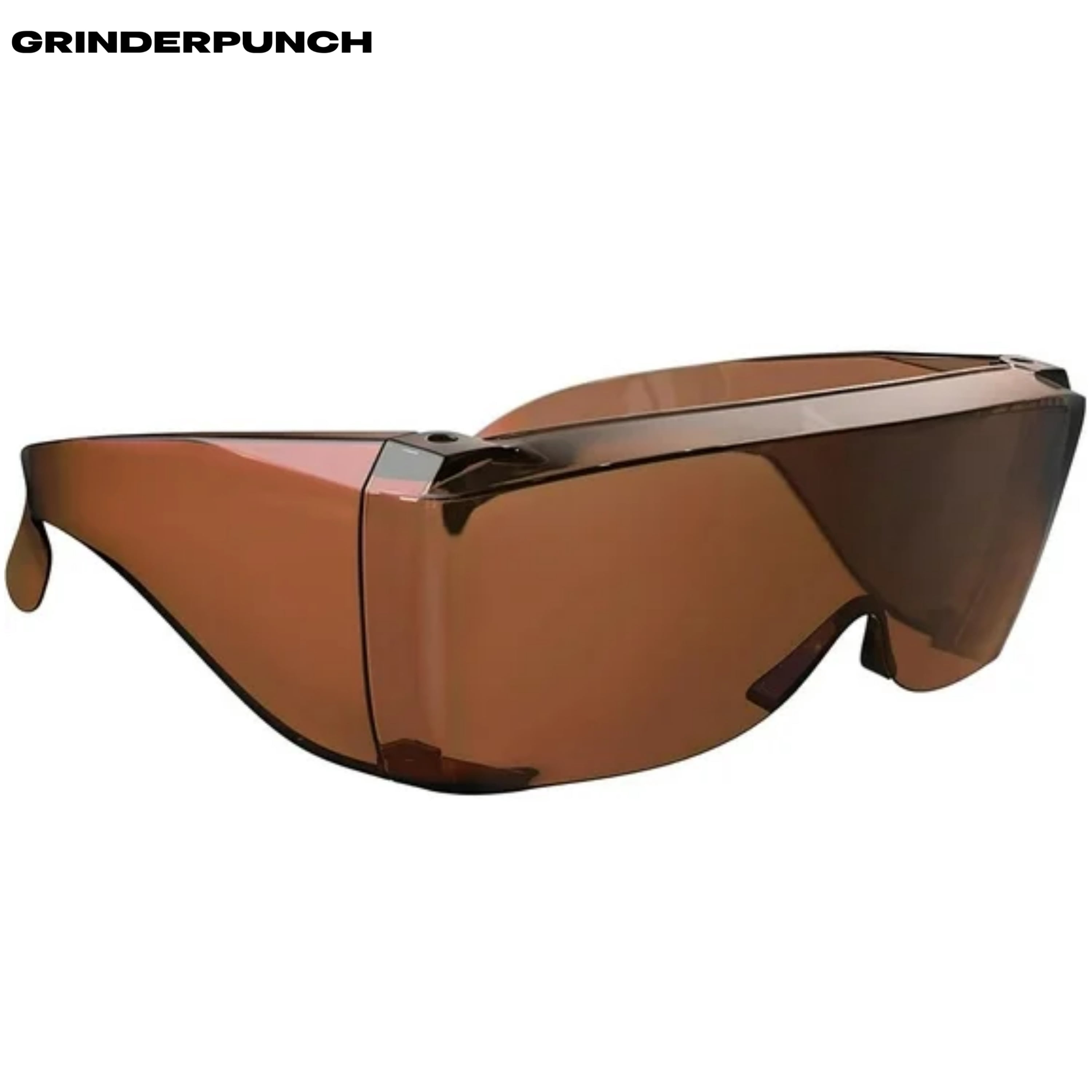 GRINDERPUNCH Cover-Ups Brown Fit Over Sunglasses - Wrap Around Sunglasses - People Who Wear Prescription Glasses in the Sun