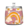 thumbnail image 7 of Yayeee Ashtray with Lid for Cigarette Smokeless Stainless Steel Home Ash Holder, Purple Retro Rainbow, 7 of 7