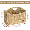 thumbnail image 4 of Standard Woven Water Hyacinth Magazine Holder, 2-Section Natural Storage Basket With Handle For Books, Files, Home And Office, 4 of 8
