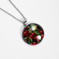 thumbnail image 4 of Cherry Glass Circular Pendant Necklace - Women's Jewelry, 4 of 5