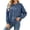 Blue, variant on VSSSJ Women's Button Down Knit Cardigan Round Neck Loose Solid Long Sleeve Sweater Jacket Outerwear Casual Fall Winter Outfits Blue L