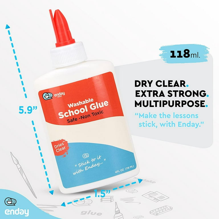 Enday White Glue 4 Oz Liquid Glue Bottle for Slime, Home Office Art &  School Supplies