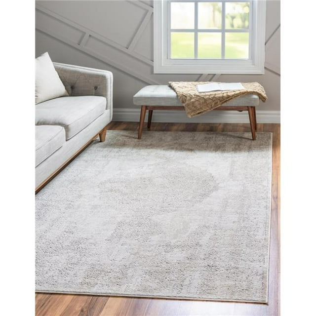 Unique Loom 3147362 7 x 10 ft. Woodburn Portland Rectangular Rug, Ivory